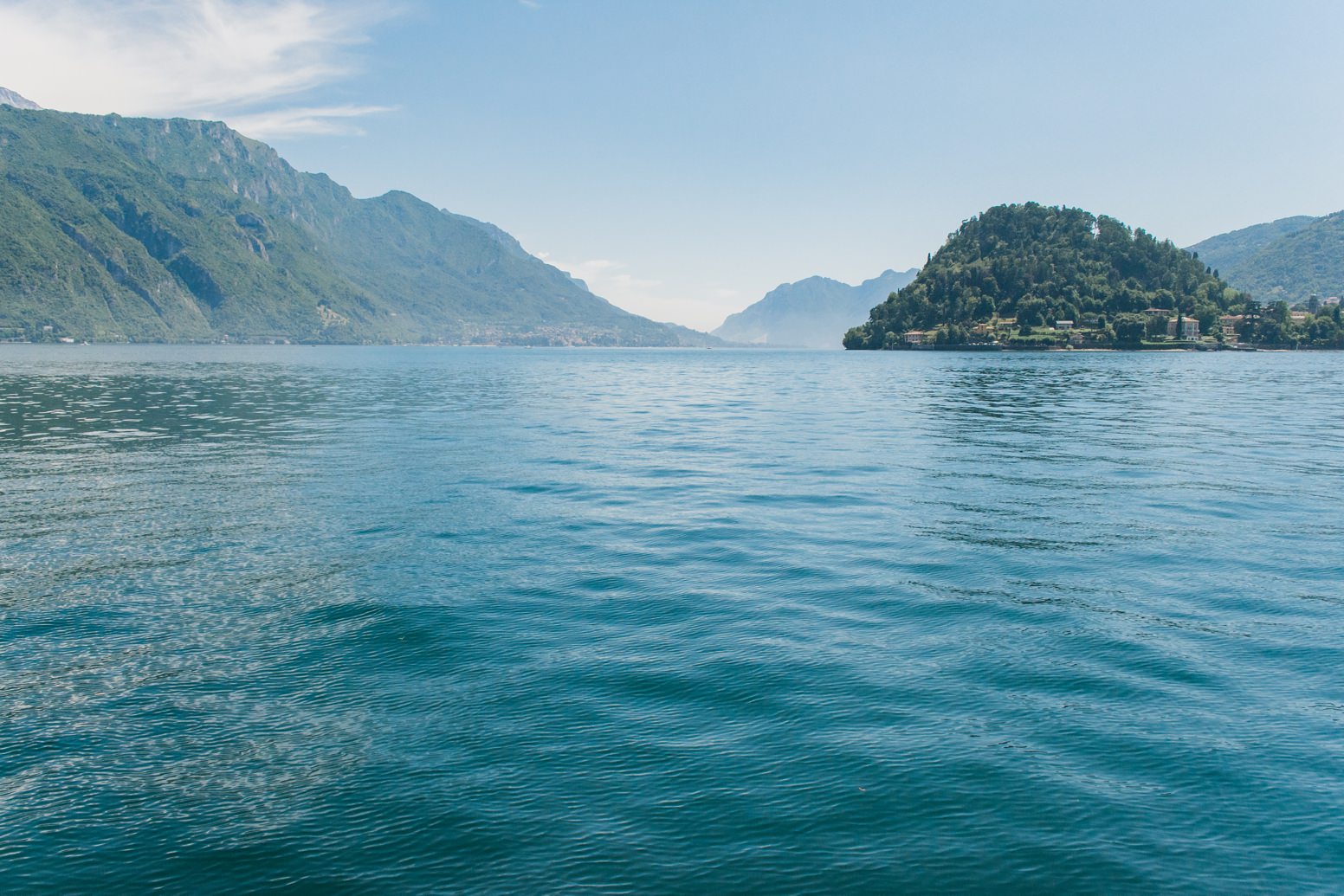 Lake Como blue water view
