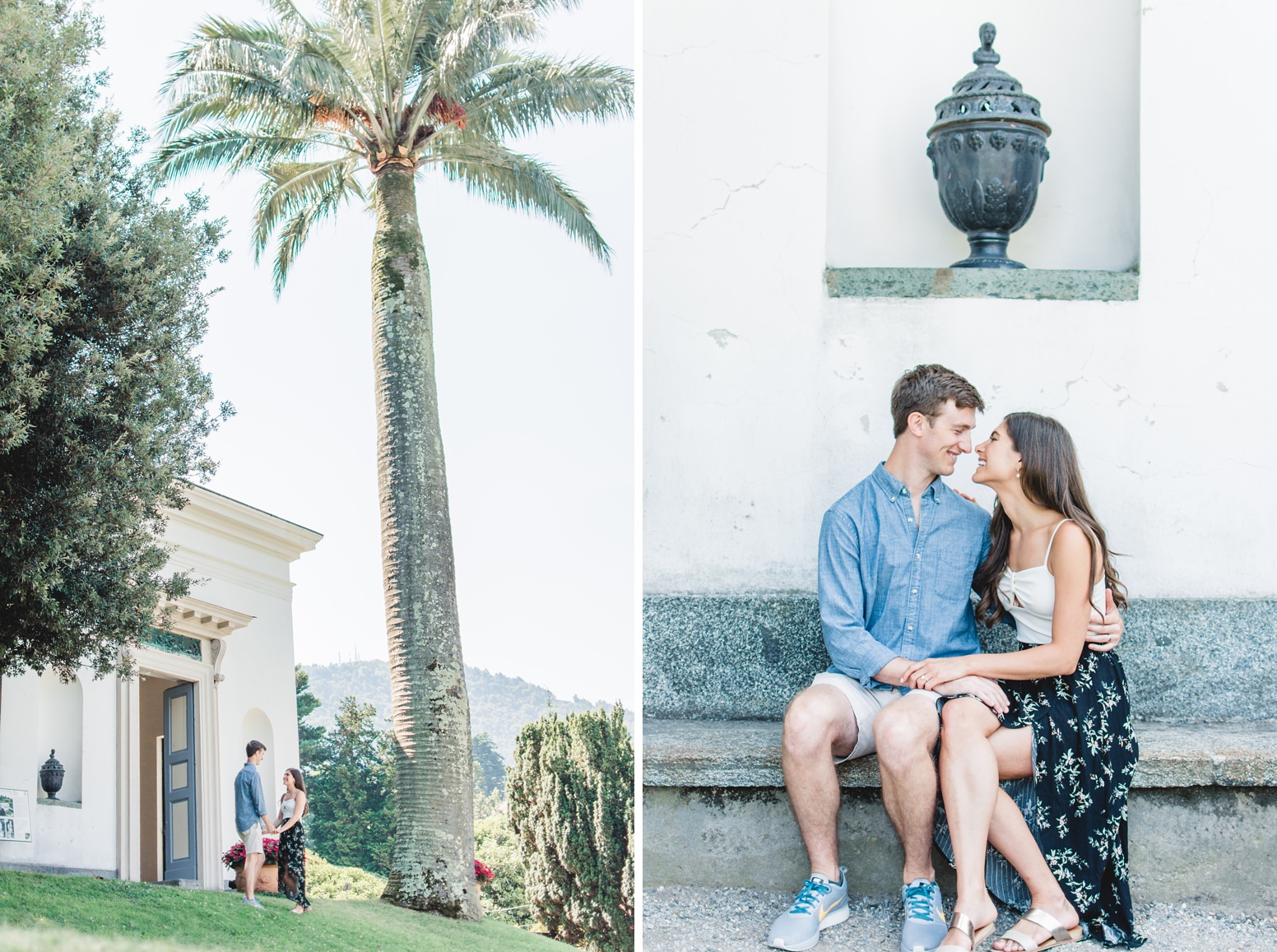 Honeymoon portraits at Villa Melzi Lake Como Italy