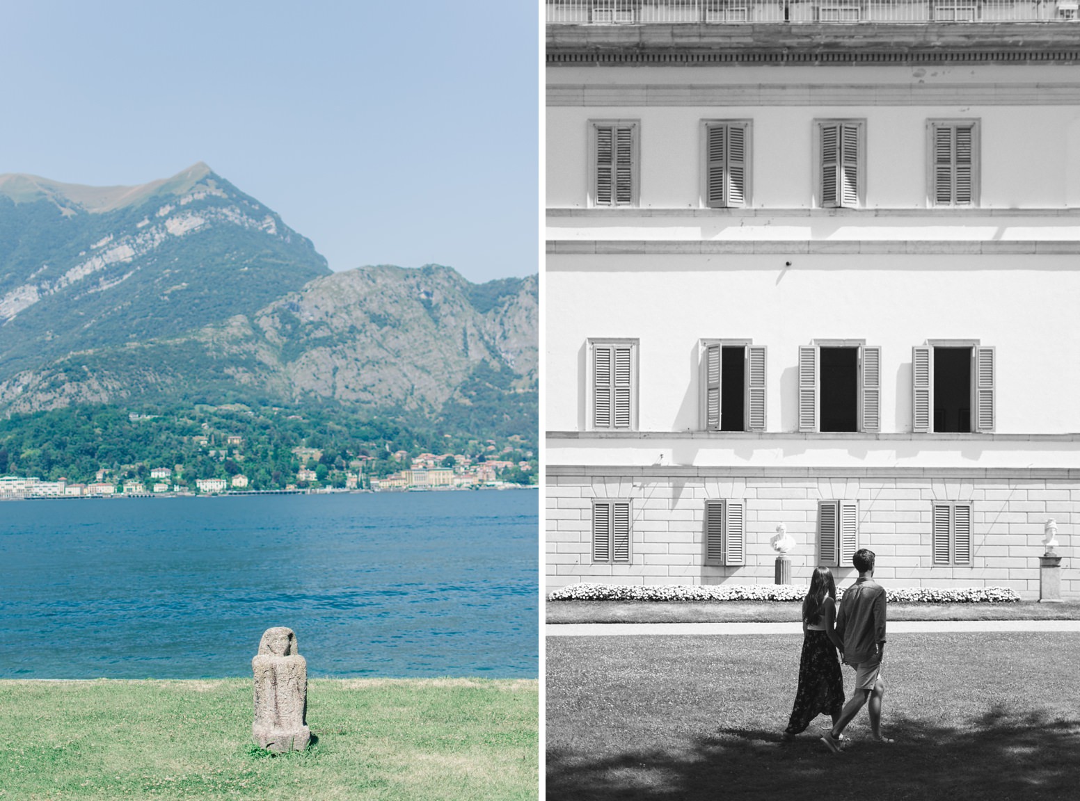 Honeymoon couple portrait in Villa Melzi Lake Como