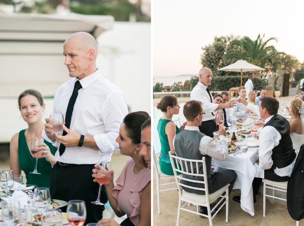 Wedding reception on private Greek island villa
