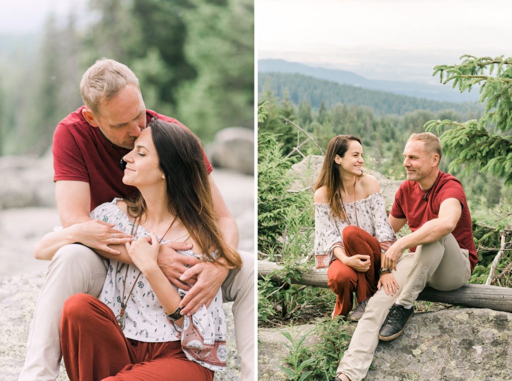 engagement session portraits in the mountain