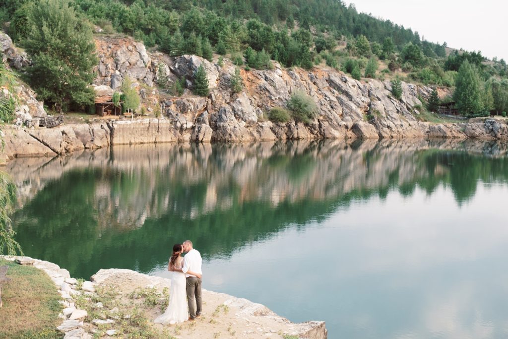 Mountain Lake Wedding Couple