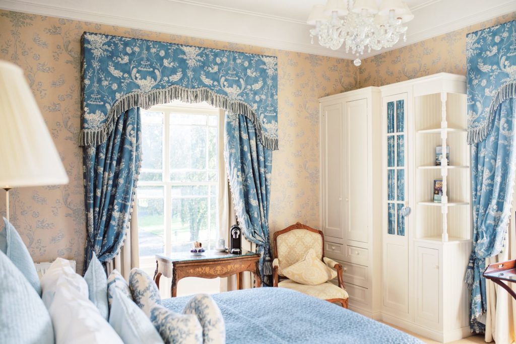 Beautiful guest rooms at Tankardstown House, Ireland.