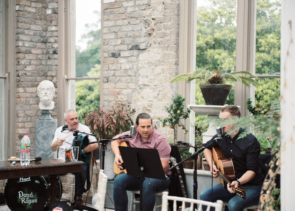 Wedding band play in Killruddery Orangery