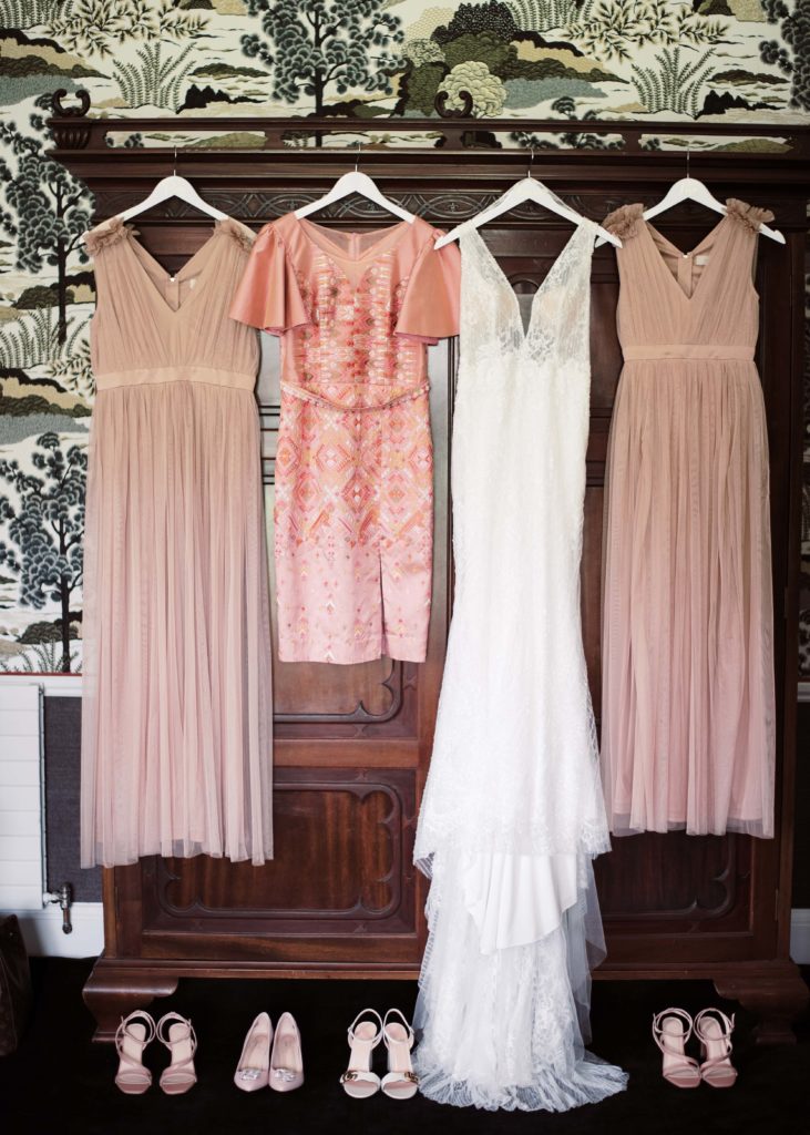 Bridal dresses upstairs in Killruddery House