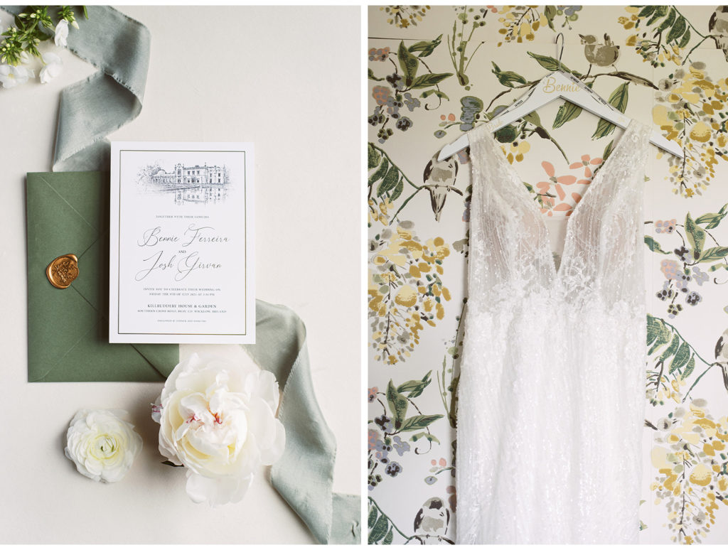 Bridal dress and invitations