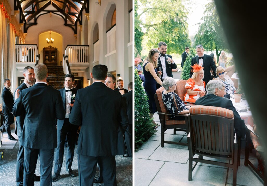 Guests enjoy Dromoland Castle Hotel's wedding reception.