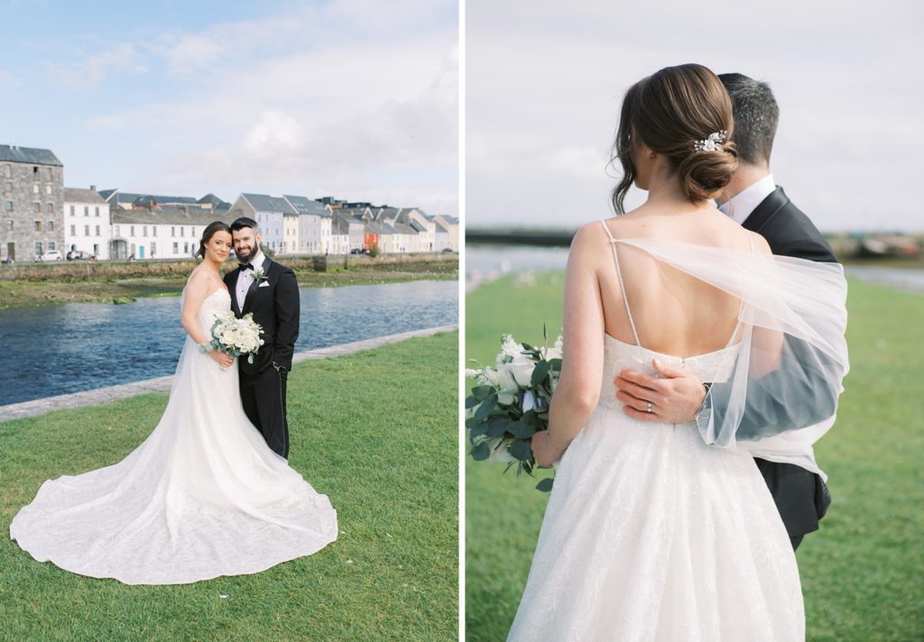 Bride and Groom portraits on the Half Arch in Galway.