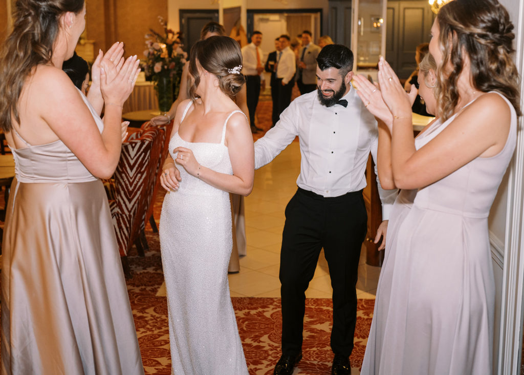 Bride surprises her husband with dramatic dress change!