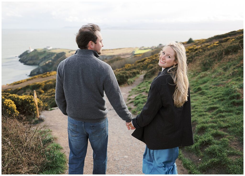 Irish wedding and engagement photographer, with couple on Howth Hill.