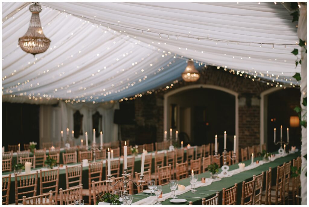 Wedding venue dining marquee in Trudder Lodge, Wicklow.